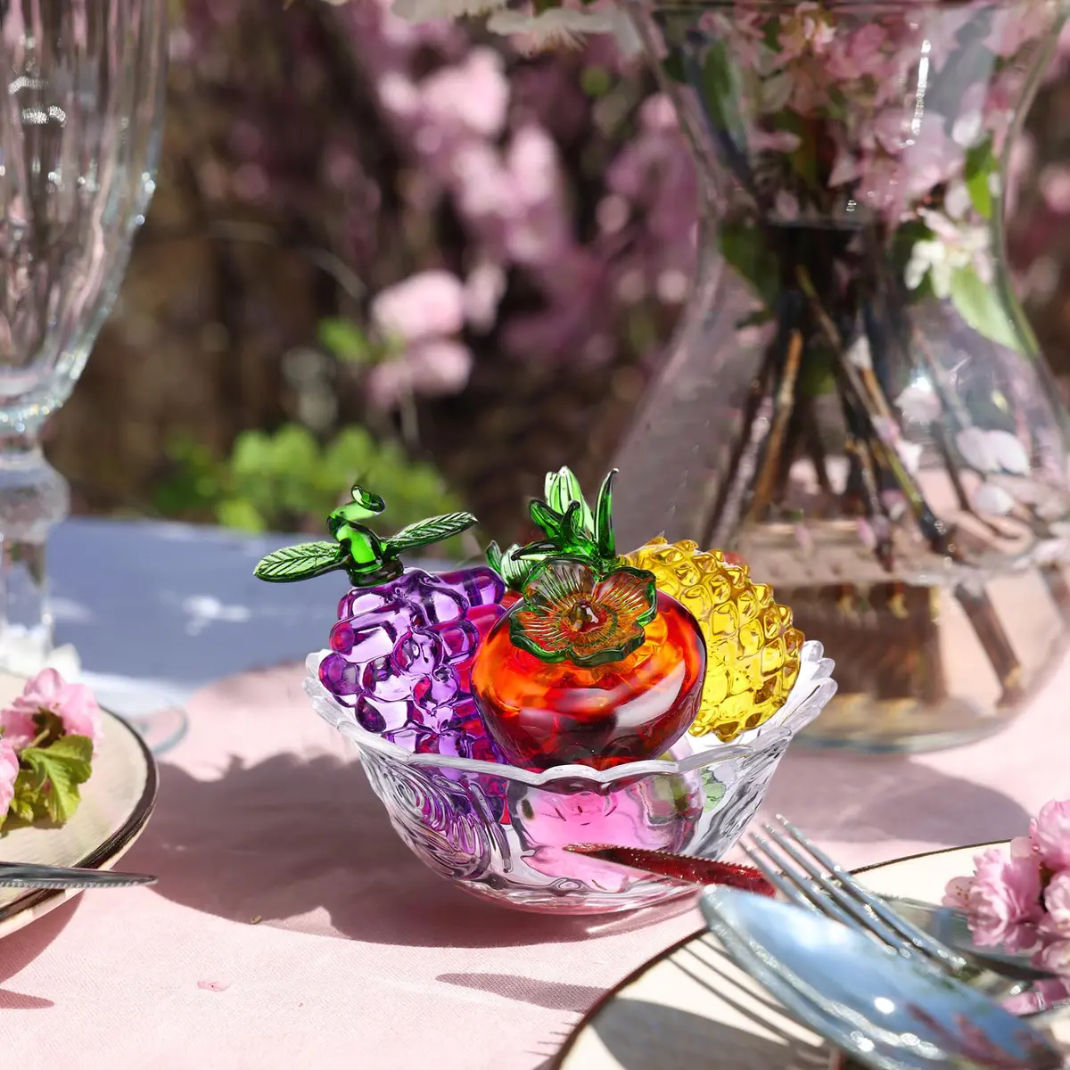 Reallnaive 6 Pcs Glass Fruit Decor Figurines | Hand Blown Crystal Art for Home & Gift - view 6