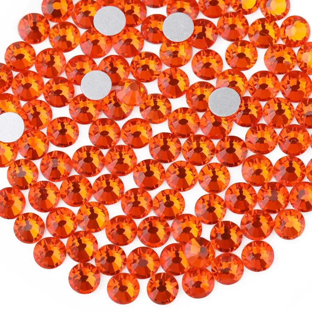 BEADSLAND Orange Craft Beads Flat Back Crystal Rhinestones SS40 (144 Pieces) - main product image