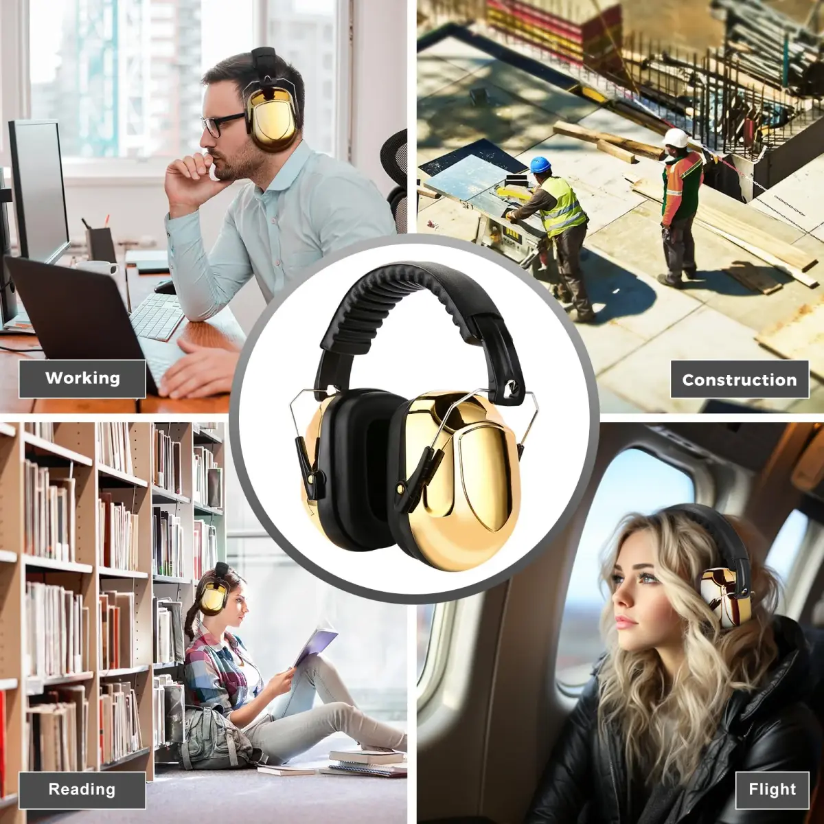 ProCase NRR 28dB Passive Hearing Protection Earmuffs | ANSI S3.19 Certified Noise Reduction Headphones - view 6