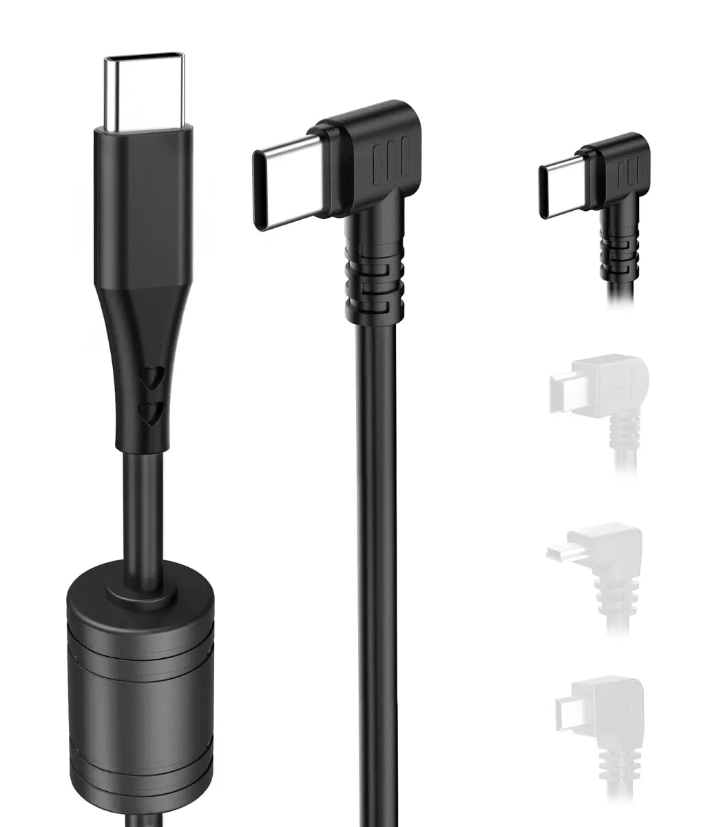 Gonifeto USB C to USB C Dash Cam Power Cord, 3Ft | Thick Copper Shielding & 90° Angle - main product image