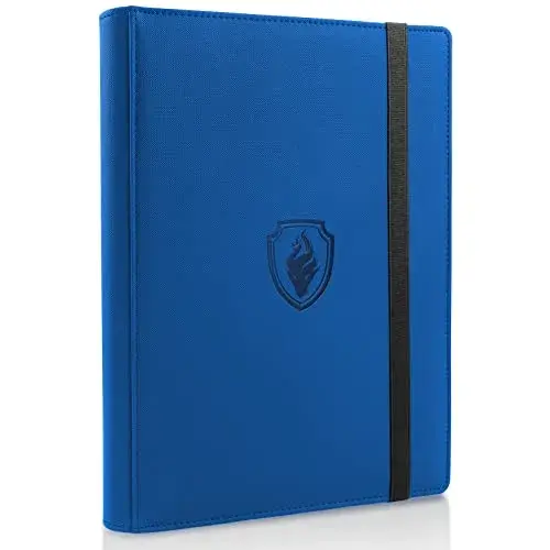 Fabmaker 9 Pocket Card Binder for 540 Cards, PU Cover Trading Card Album Folder (Royal Blue, 30 Pages) - main product image