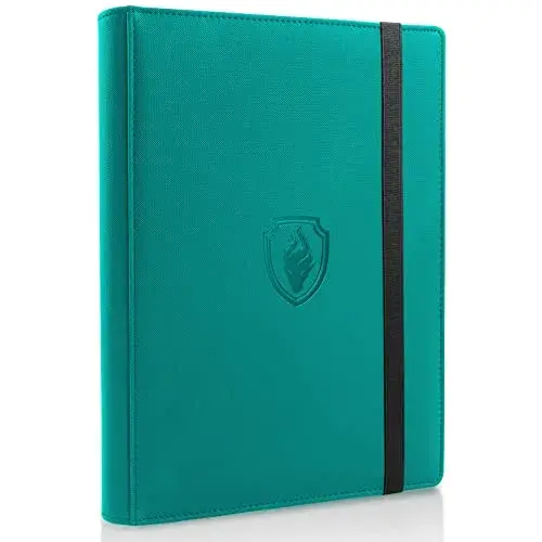 Fabmaker 9 Pocket Card Binder for 540 Cards, Turquoise | Non-Toxic & BPA-Free Display Album - main product image