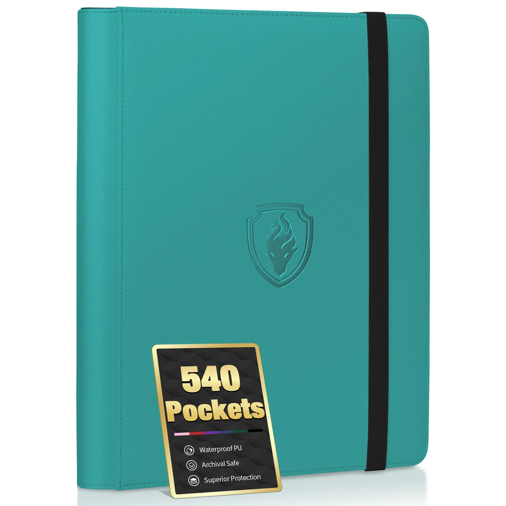 Fabmaker 9 Pocket Card Binder for 540 Cards, Turquoise | Non-Toxic & BPA-Free Display Album - main product image