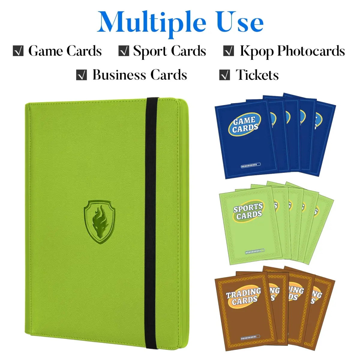 Fabmaker 9 Pocket Card Binder for 540 Cards, Green | Collectible Trading Card Albums, Cases & Sleeves - view 5