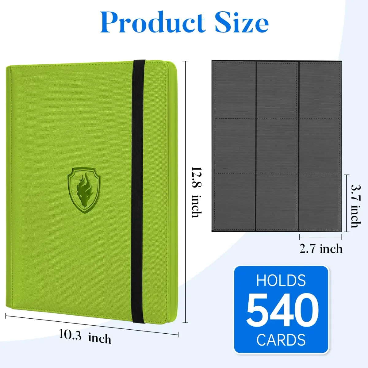 Fabmaker 9 Pocket Card Binder for 540 Cards, Green | Collectible Trading Card Albums, Cases & Sleeves - view 6