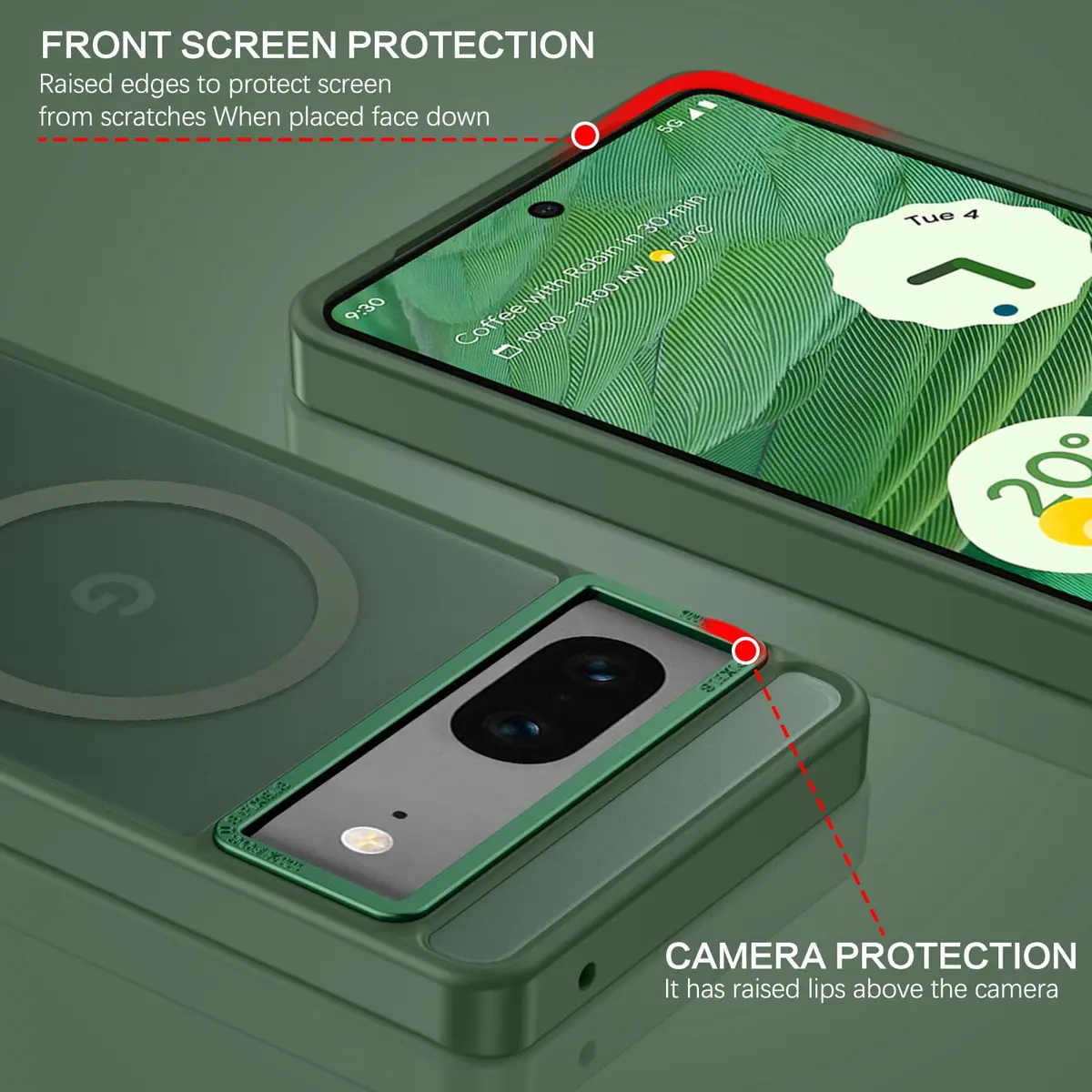 BENTOBEN Translucent Matte Case for Google Pixel 7 6.4" | MagSafe Compatible Slim Shockproof - view 5
