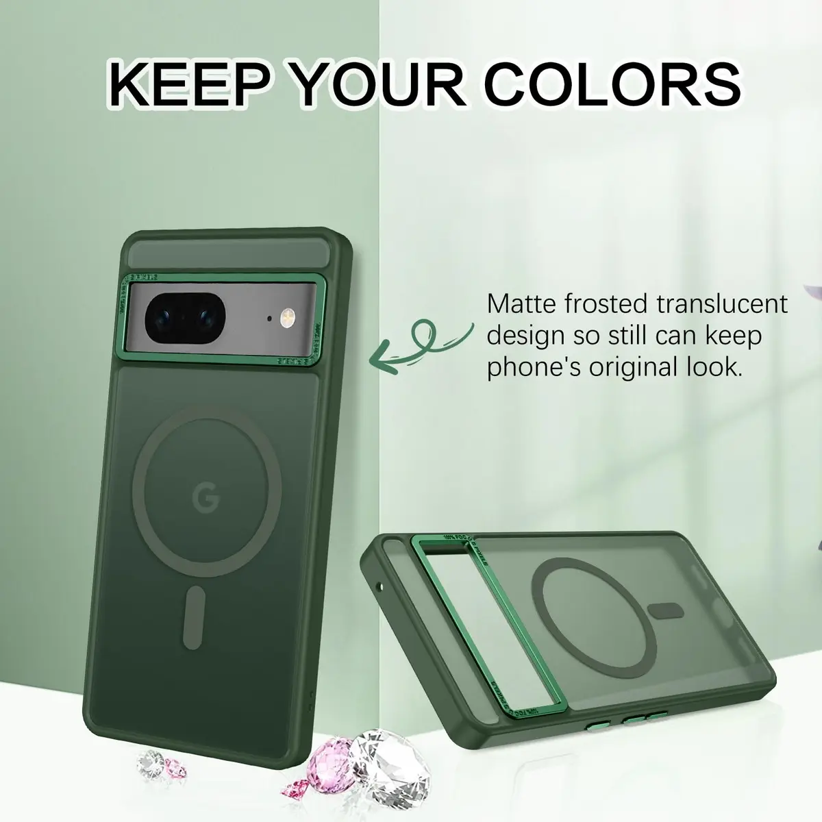BENTOBEN Translucent Matte Case for Google Pixel 7 6.4" | MagSafe Compatible Slim Shockproof - view 3