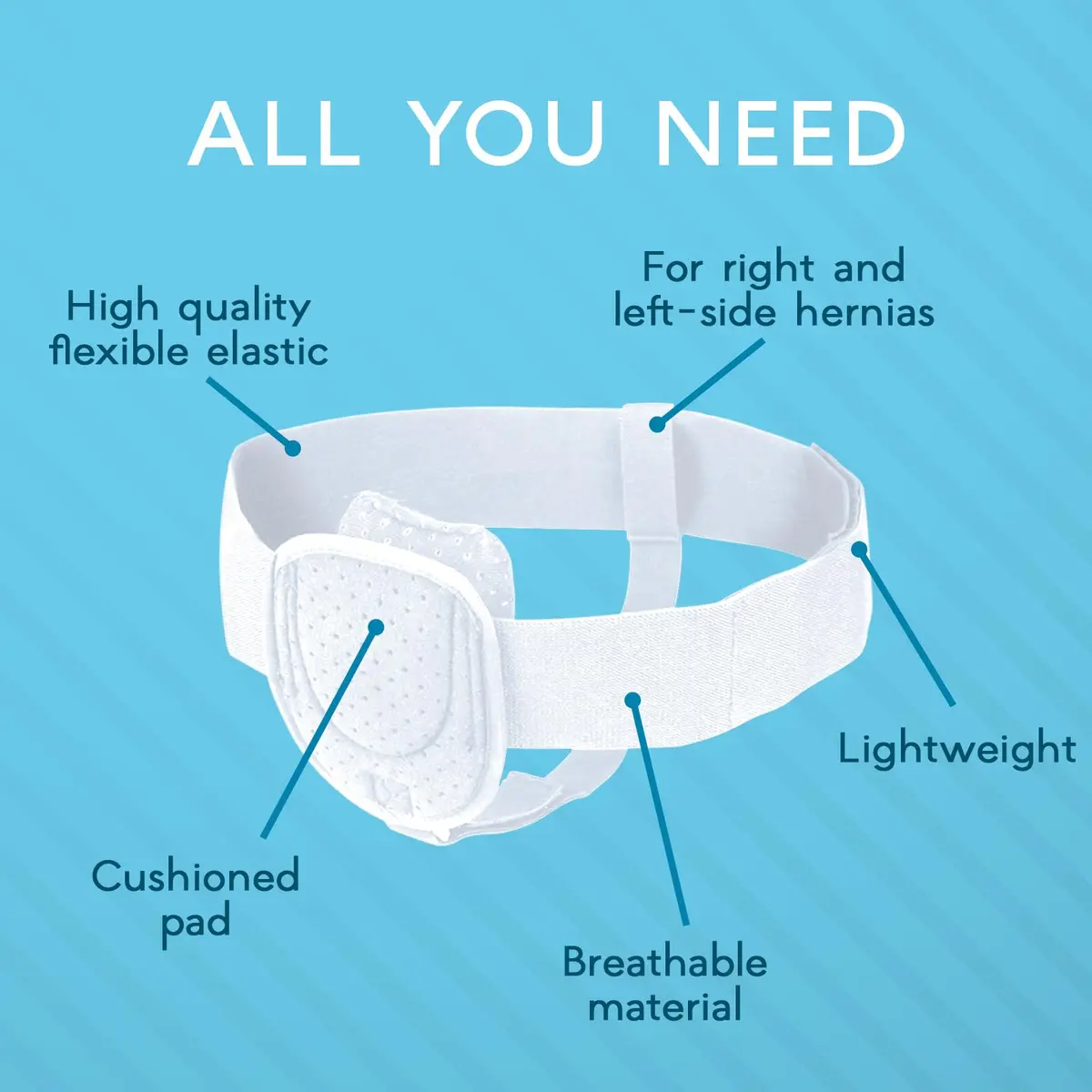 Adamson Hernia Support Belt for Men & Women | Adjustable Groin Hernia Truss (100cm/39.4in) - view 3