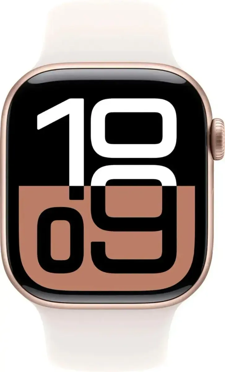 Apple Watch Series 10 [GPS + Cellular, 42mm] Rose Gold Aluminum Case with Light Blush Sport Band, S/M (Renewed) | 10th Gen Smartwatch with 100% Battery Health - view 2