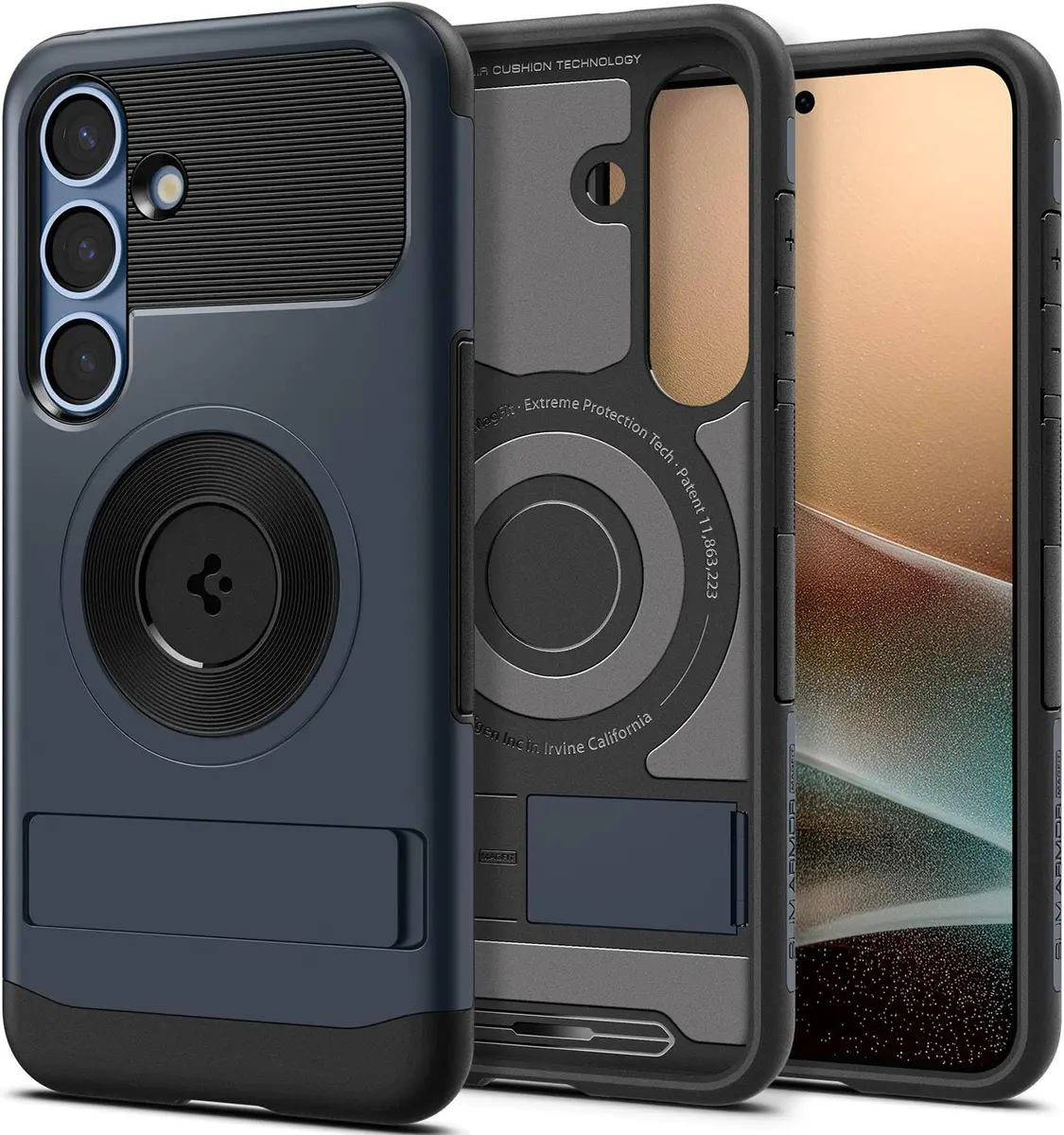 Spigen Slim Armor MagFit Designed for S25 Case (2025) Metal Slate | Military-Grade Protection & MagSafe Compatibility - main product image