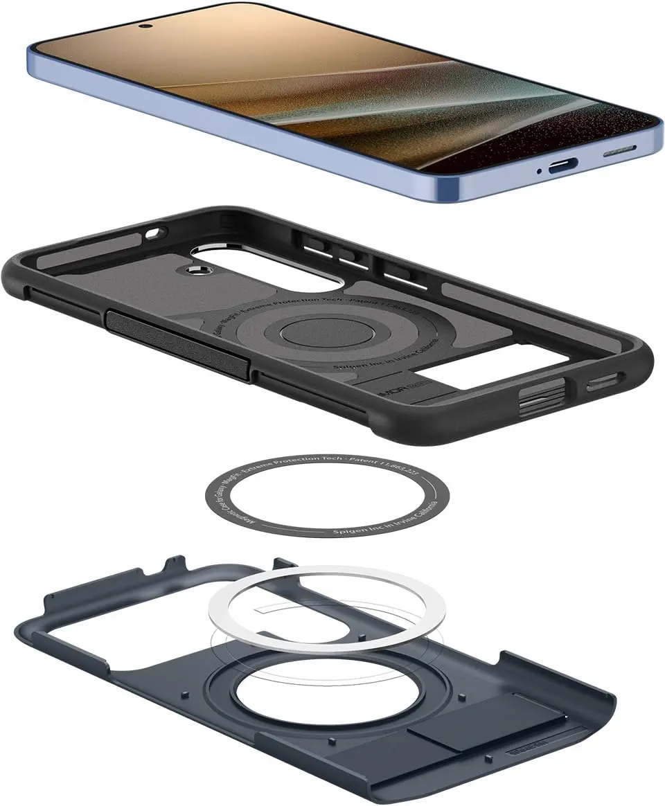 Spigen Slim Armor MagFit Designed for S25 Case (2025) Metal Slate | Military-Grade Protection & MagSafe Compatibility - view 5