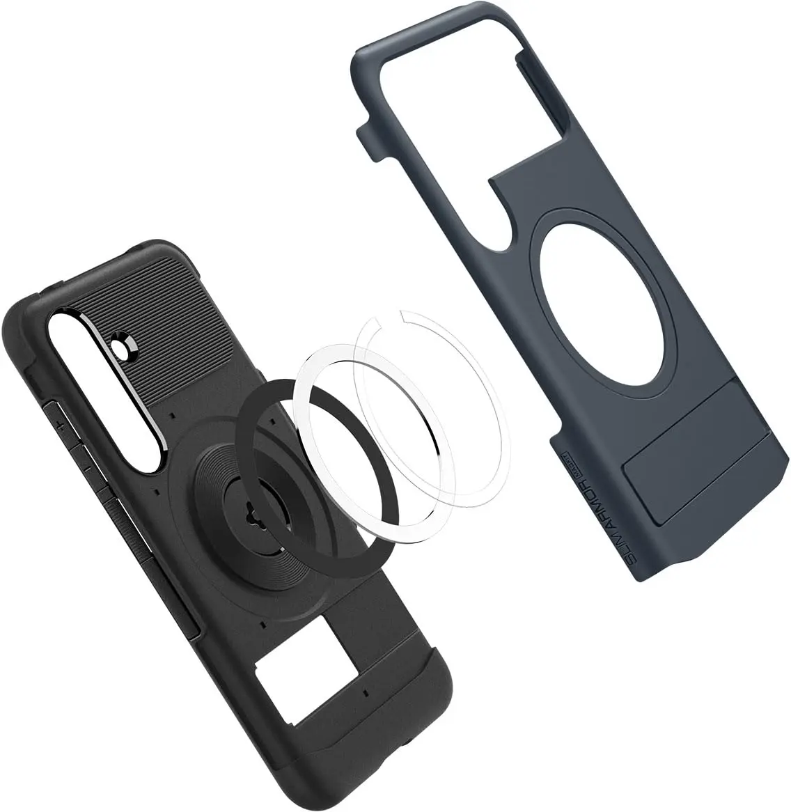 Spigen Slim Armor MagFit Designed for S25 Case (2025) Metal Slate | Military-Grade Protection & MagSafe Compatibility - view 4