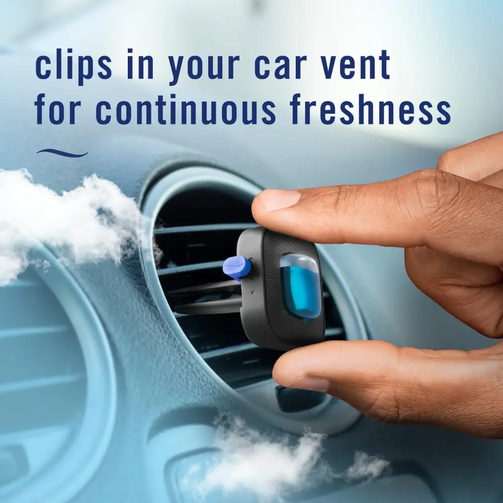 Febreze Car Air Freshener Vent Clip, Linen & Sky Scent, 3 Count (2.63 Fl Oz Total) | Long-Lasting Odor Control - view 6