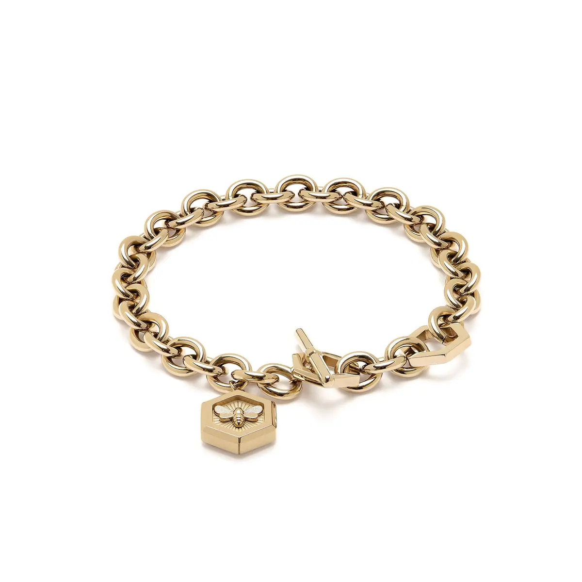 Olivia Burton Signature Minima Bee Toggle Bracelet | Hypoallergenic Stainless Steel, Gold Plated, 6.5 in | Gift for Her - main product image