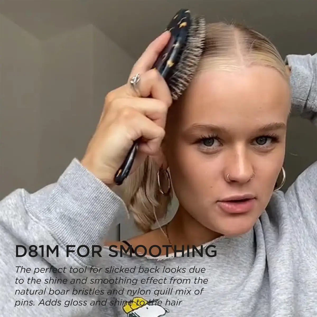 Denman D81M Boar Bristle Hair Brush – Smoothing, Shine & Detangling for All Hair Types | 2.44 in (6.2 cm) Wide - view 4