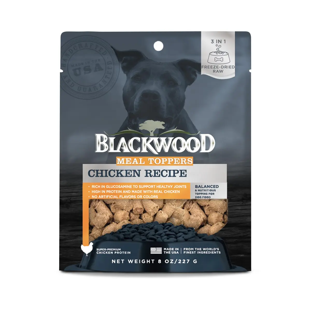 Blackwood Freeze Dried Dog Food Topper, Chicken Recipe, 8 oz | High Protein, Supports Joints, Versatile Use - main product image