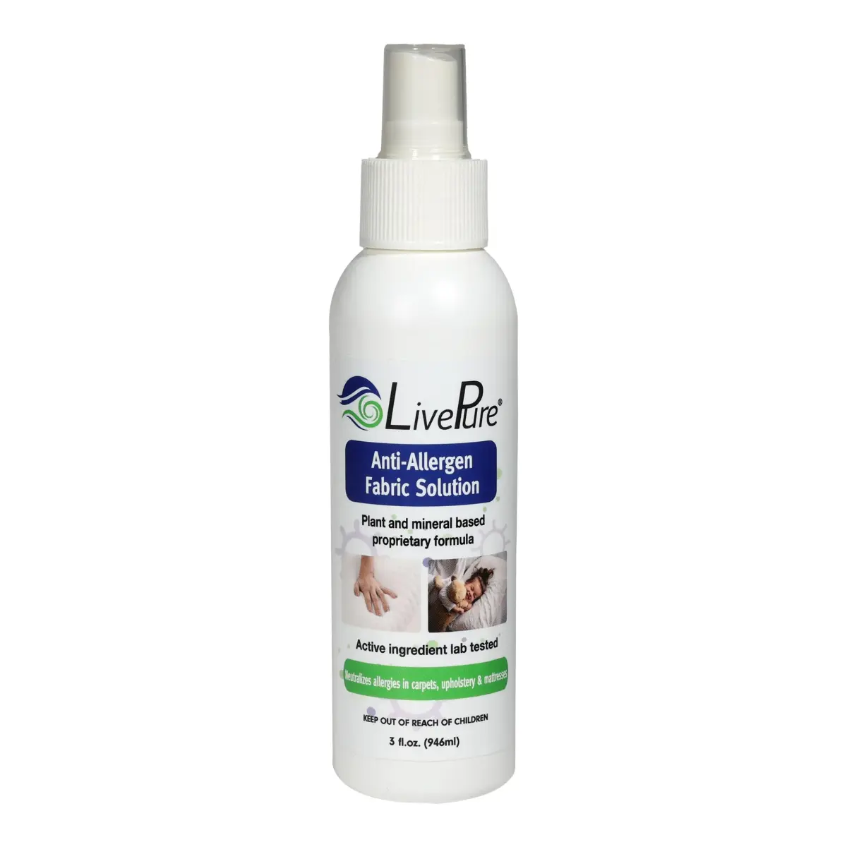LivePure Anti-Allergen Fabric Spray 74ml (3 Fl Oz) 5-Pack | Plant-Based Allergy Relief for Dust Mites & Pet Dander - view 2