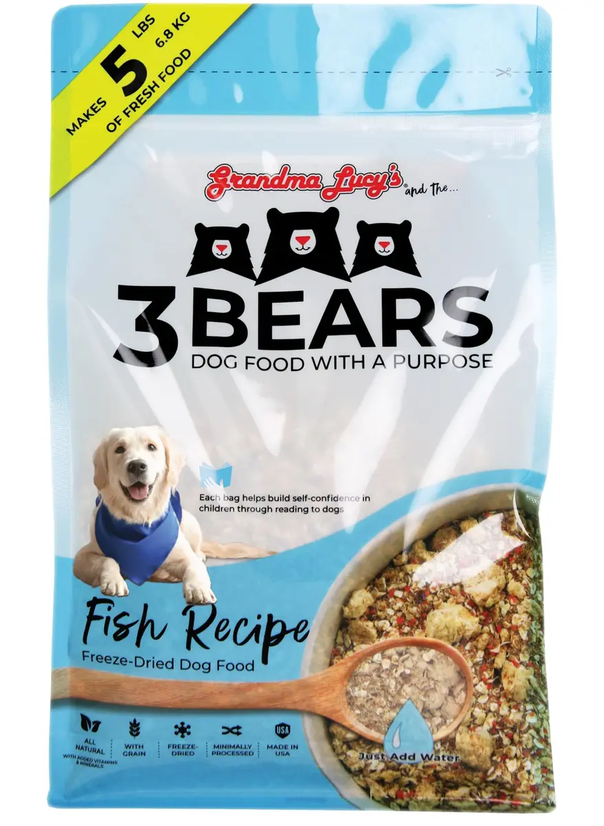 Grandma Lucy's 3 Bears Fish Dog Food 1lb | Complete, Grain-Inclusive, USA Made - main product image