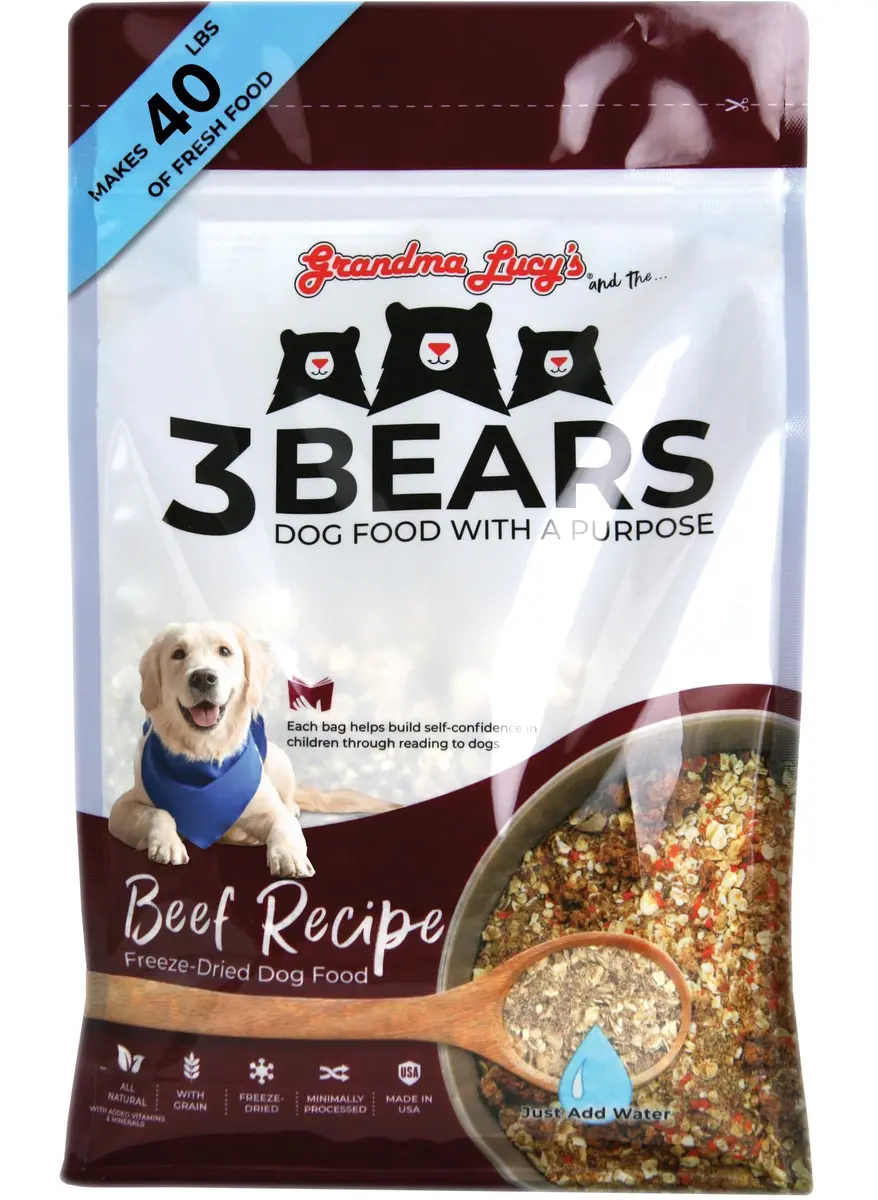 Grandma Lucy's 3 Bears Beef Dog Food 8lb | Complete, Wholesome & USA Made - main product image