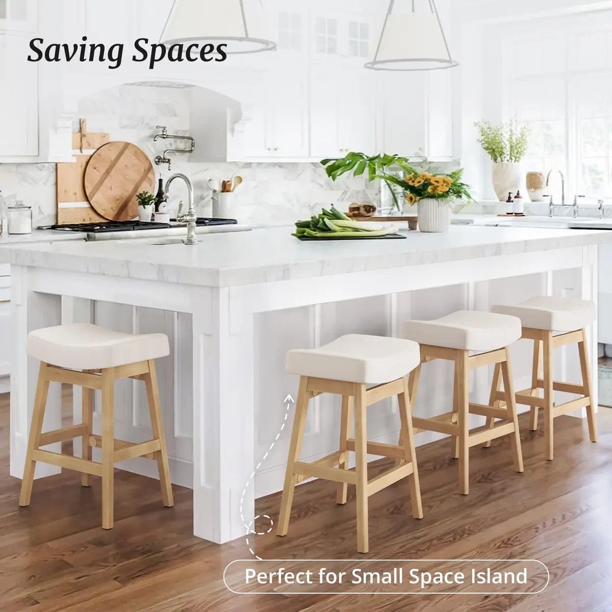 Cozyman Bar Stools Set of 2 | Farmhouse Counter Height Stools for Kitchen & Dining - view 7