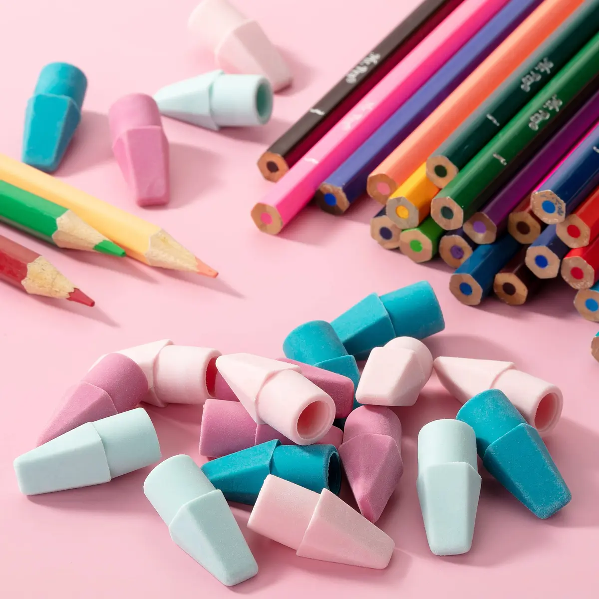Mr. Pen Pencil Eraser Toppers 500 Pack Pastel | Erasers for Pencils - view 6