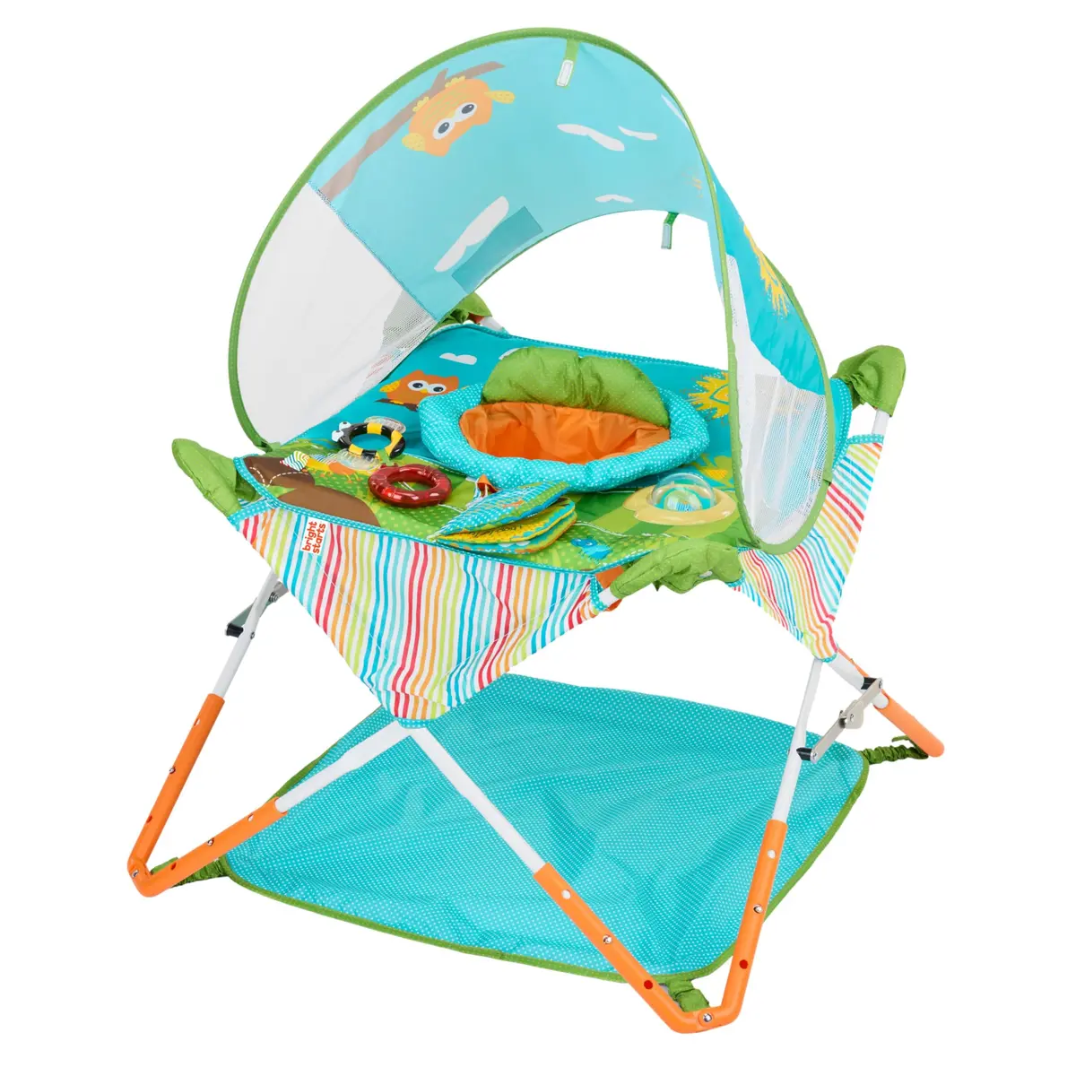 Bright Starts Pop 'N Jump Portable Baby Jumper | Foldable Indoor/Outdoor Enchanting Forest Fun for 6-12 Months - main product image