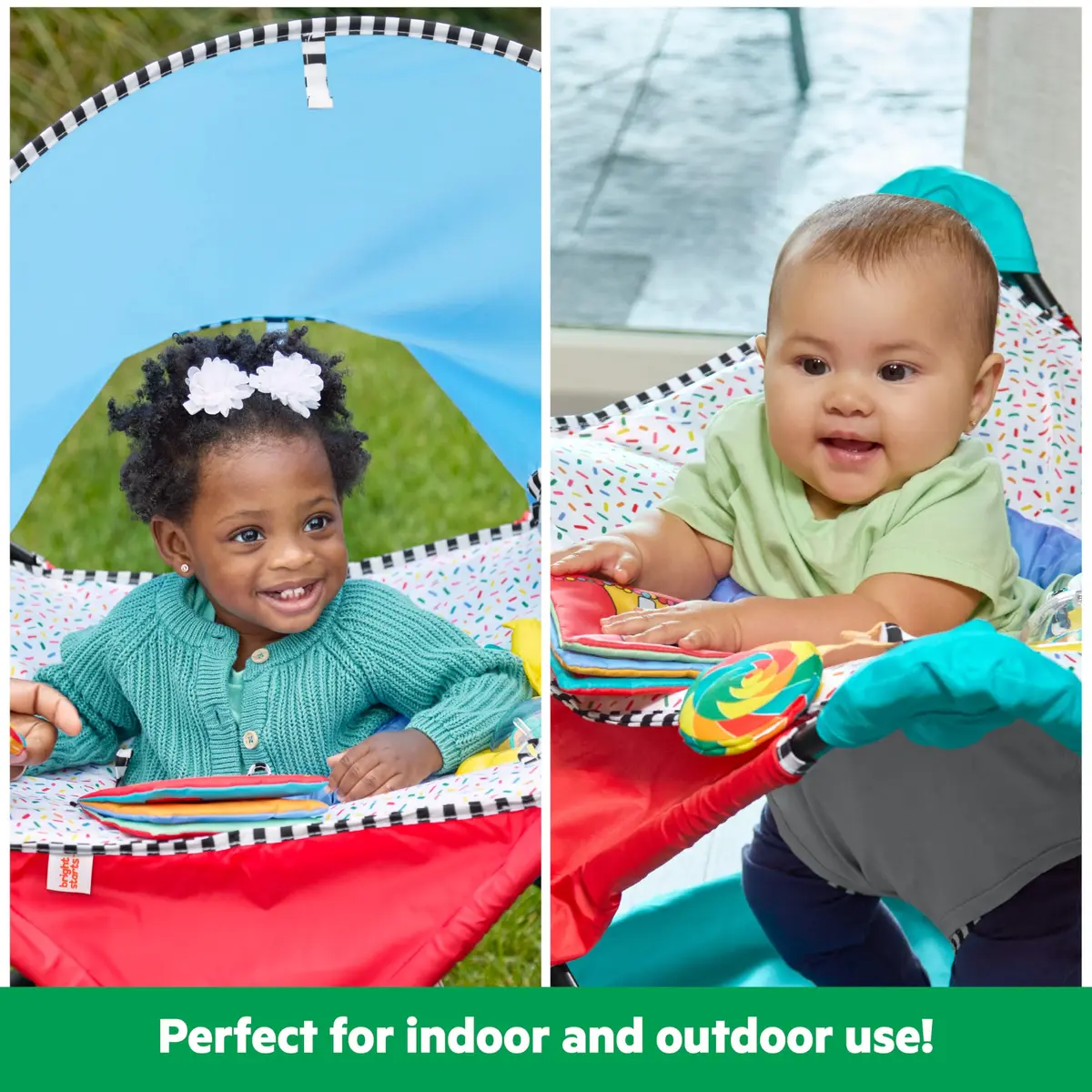 Bright Starts Pop 'N Jump Portable Baby Jumper with Sensory Toys | Foldable Indoor/Outdoor Baby Activity Seat (6-12 Months) - view 6