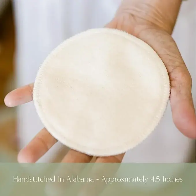 NuAngel Washable Nursing Pads 4 Pack Natural | Soft Cotton Breast Pads for New Moms - view 2