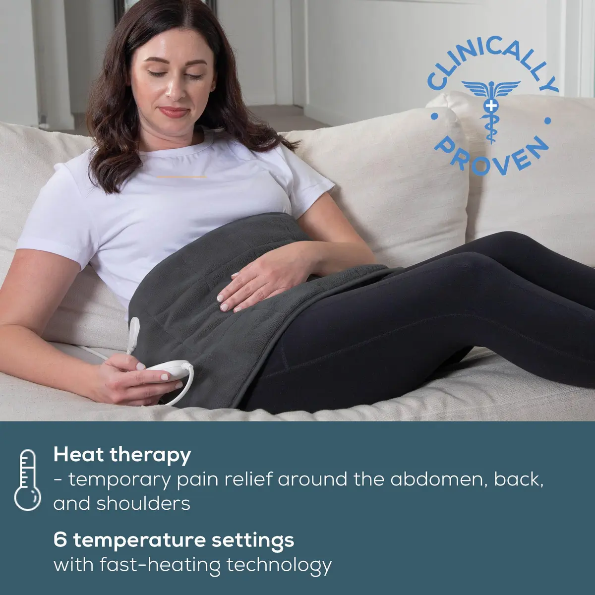 Beurer Weighted Heating Pad XL Size 12" x 24" | 6 Heat Levels, Auto Shut Off, Machine Washable, 3lbs - view 3
