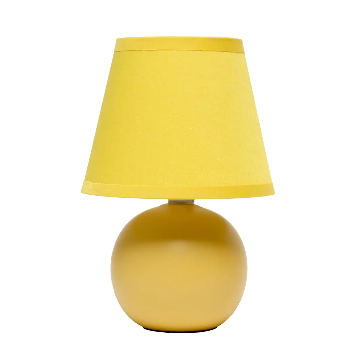 Simple Designs 8.66" 2-Pack Chic Little Globe Ceramic Table Lamp Set with Matching Tapered Shade for Living Room, Bedroom, Office - main product image