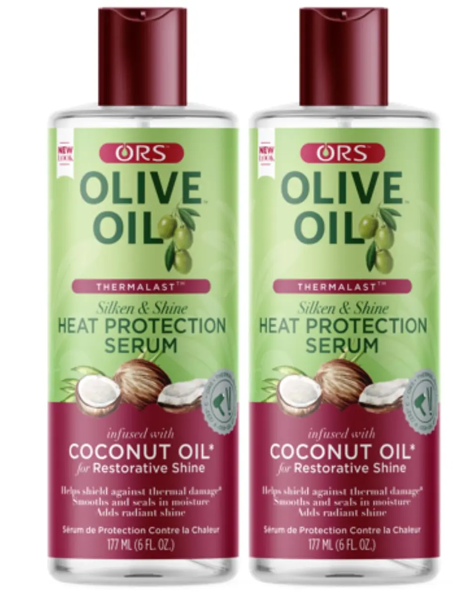 ORS Olive Oil Heat Protection Hair Serum with Coconut Oil, 355ml (12 Fl Oz) Pack of 2 | Shields Hair from Heat Damage - main product image