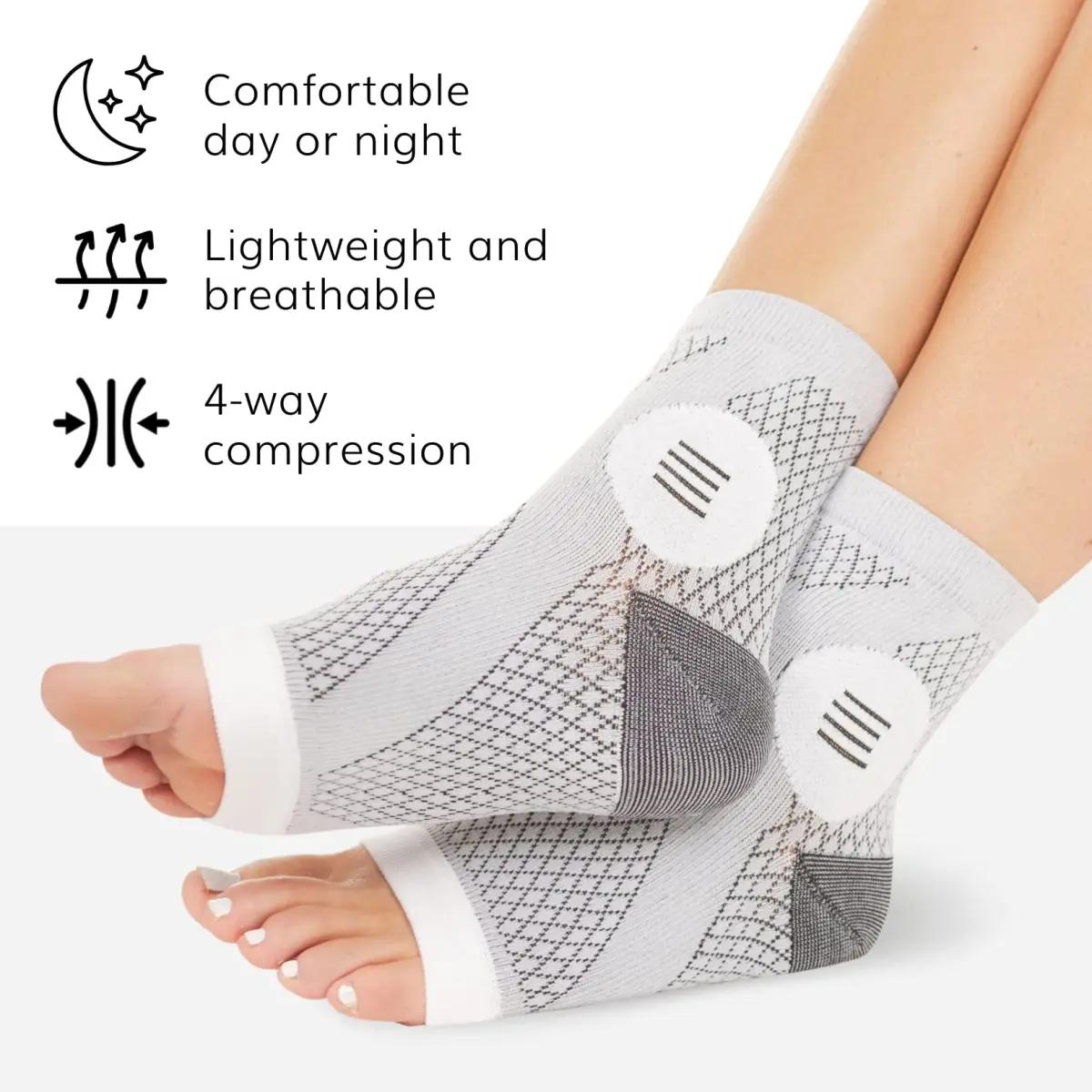 BraceAbility Neuropathy Socks X-Large Gray - 3 Pairs | FDA Approved Medical Compression for Nerve Pain - view 3