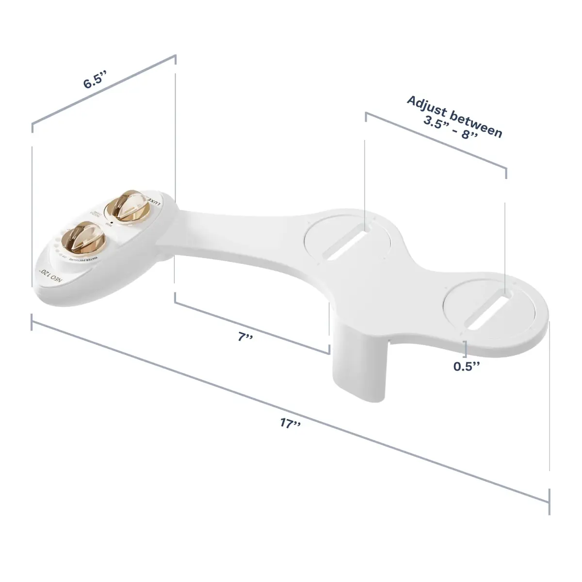 LUXE Bidet NEO 120 Gold Bidet Attachment for Toilet Seat 17.7 inches (45 cm) | Non-Electric Self-Cleaning Nozzle - view 9
