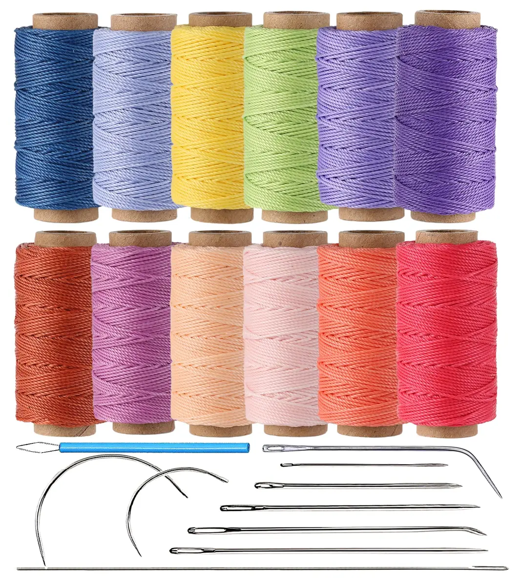 KIVISIN 12 Round Waxed Thread 0.8mm | Durable Leather & Jewelry Cord for Crafts - main product image