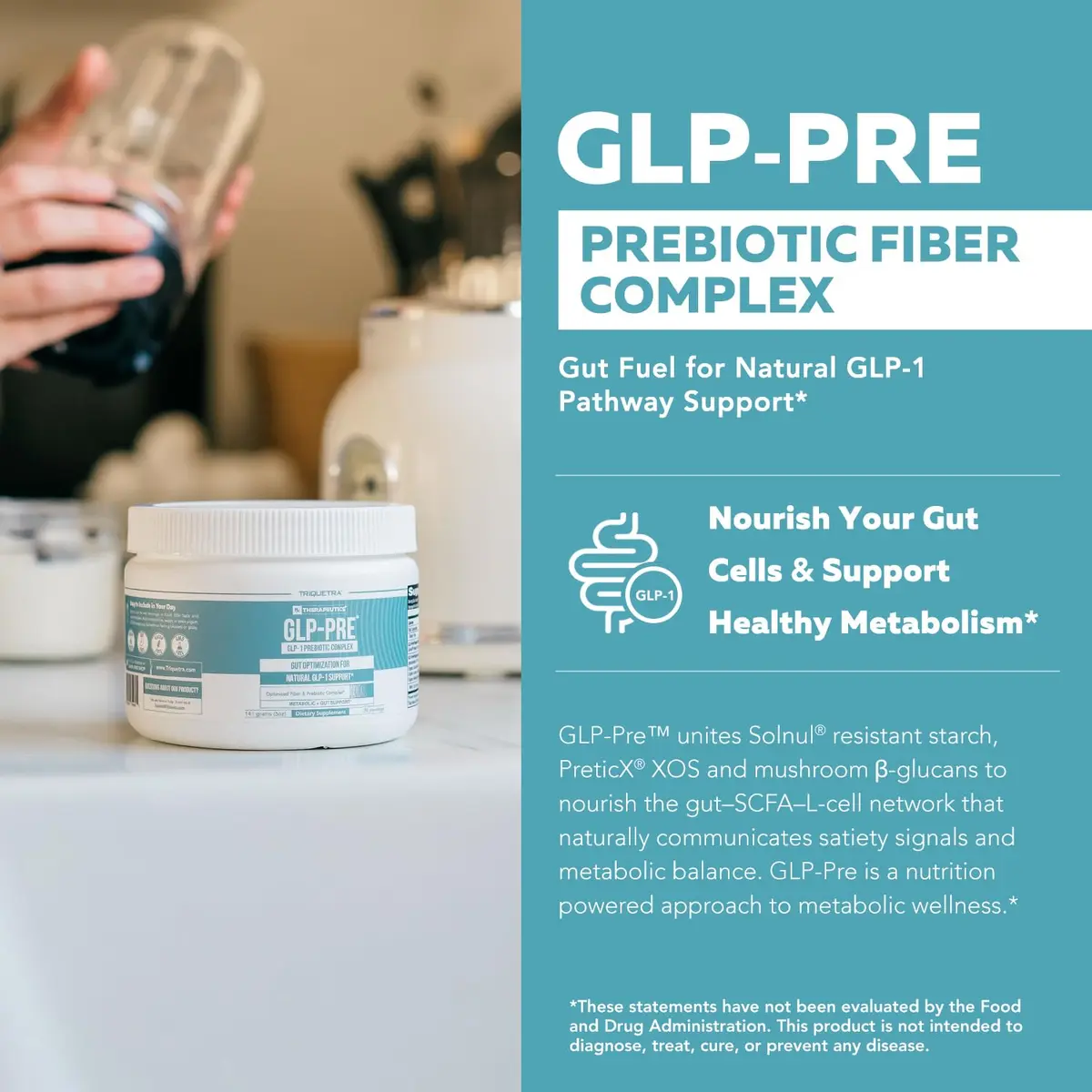 Triquetra Health GLP-Pre™ Optimized Prebiotic Fiber Complex, 5oz | Gut & Metabolic Support with Clinically Studied Fibers - view 2