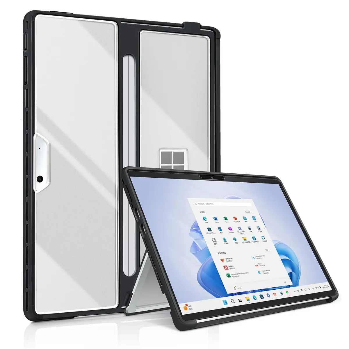TALTAW Case for Microsoft Surface Pro 11/10/9/8 13-Inch | Rugged All-in-One Transparent Cover with Kickstand - main product image