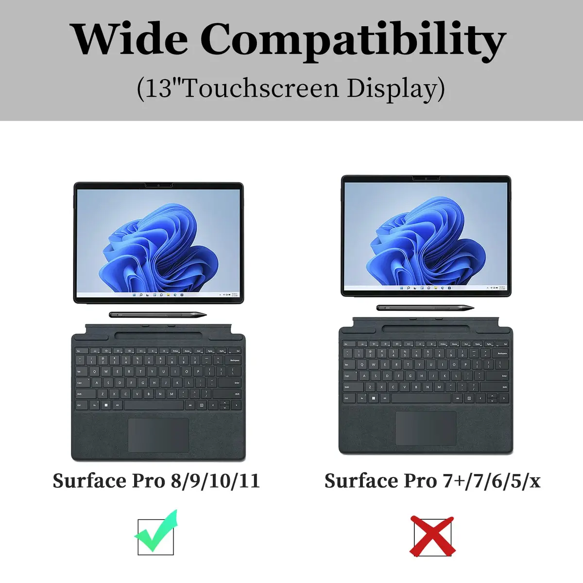 TALTAW Case for Microsoft Surface Pro 11/10/9/8 13-Inch | Rugged All-in-One Transparent Cover with Kickstand - view 6