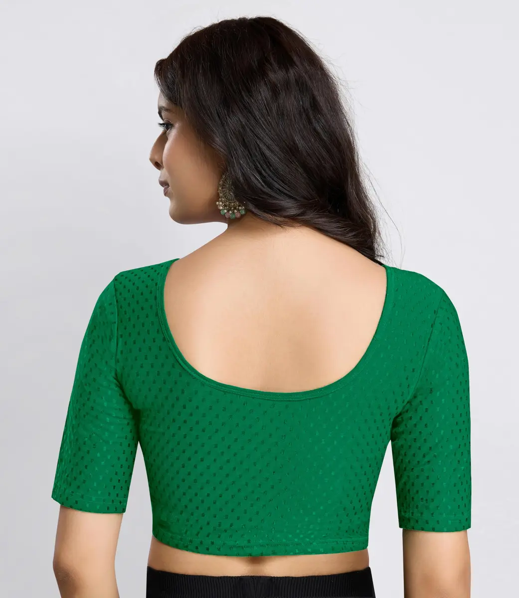 TRENDMALLS Dobby Cotton Stretchable Saree Blouse | Stylish, Ready to Wear, 38-42 inch fit - view 2