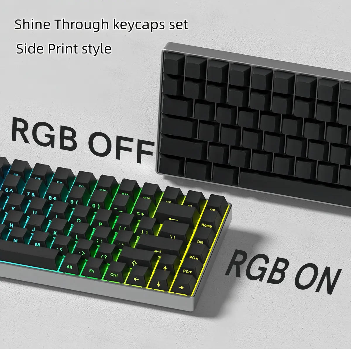 dagaladoo Double Shot PBT Shine Through Keycaps Set - Black Japanese Style Cherry Profile | 135 Keys - view 3