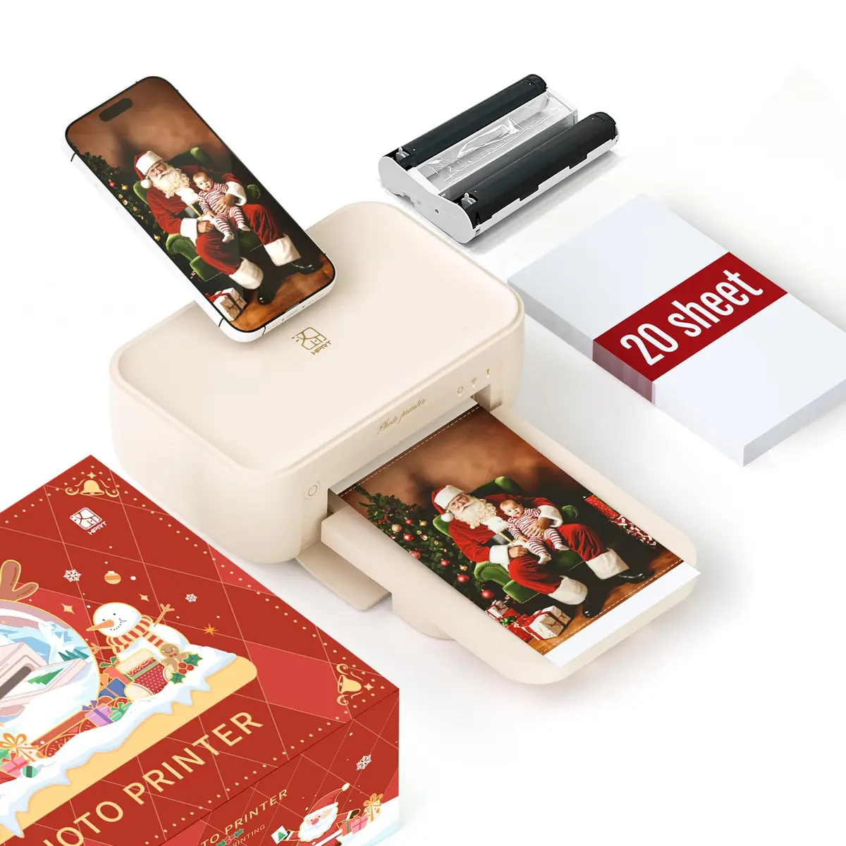 HPRT Photo Printer 4x6 | Portable Wireless Photo Printer for iPhone & Android, 20 Sheets & Ribbon, CP4100 - main product image