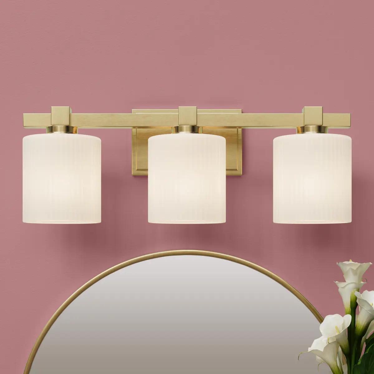 ML Lighting 23103-VB Indoor 3 Light Vanity in Vintage Brass | Elegant Bathroom Lighting - view 8
