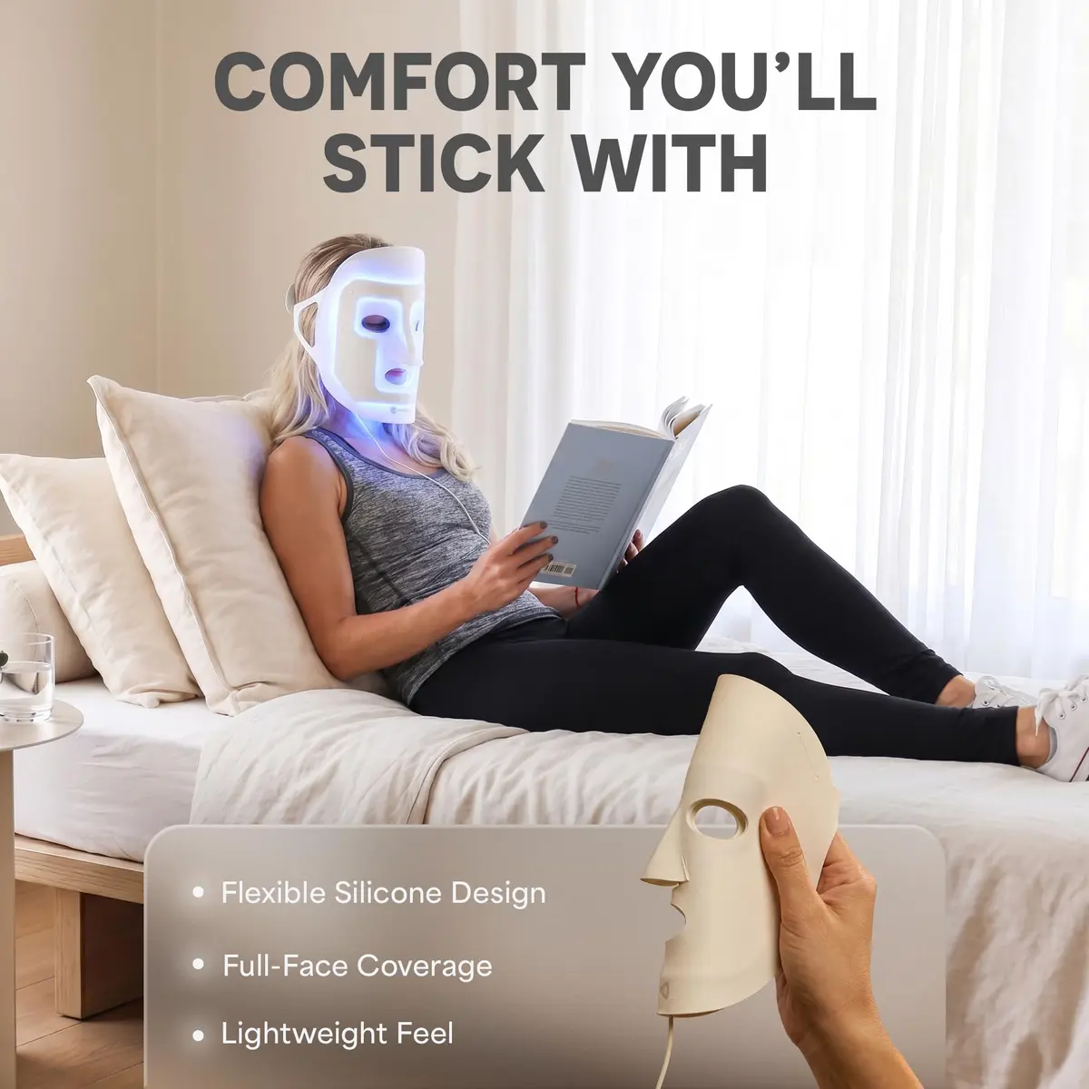 Lifepro Revitaglow Red Light Therapy Mask - Triple Chip LED Face Mask | 52 Triple-Chip LEDs for Skin Wellness - view 7
