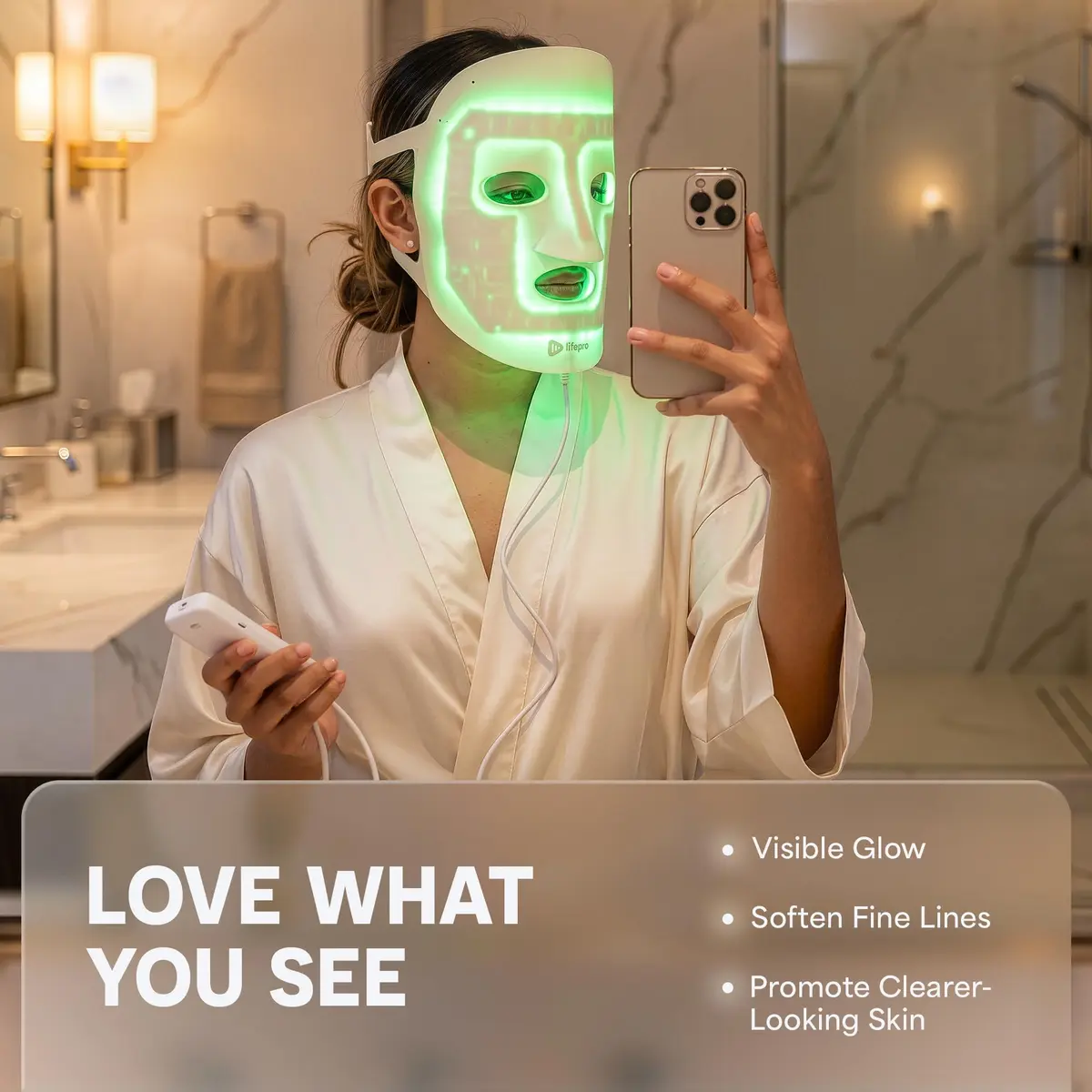 Lifepro Revitaglow Red Light Therapy Mask - Triple Chip LED Face Mask | 52 Triple-Chip LEDs for Skin Wellness - view 2