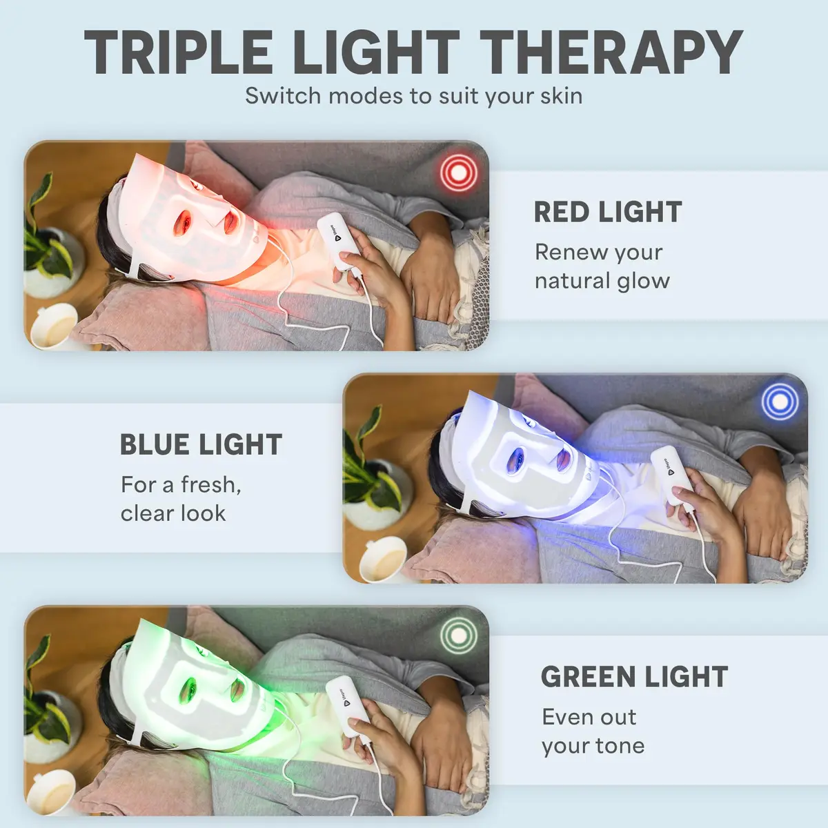 Lifepro Revitaglow Red Light Therapy Mask - Triple Chip LED Face Mask | 52 Triple-Chip LEDs for Skin Wellness - view 3
