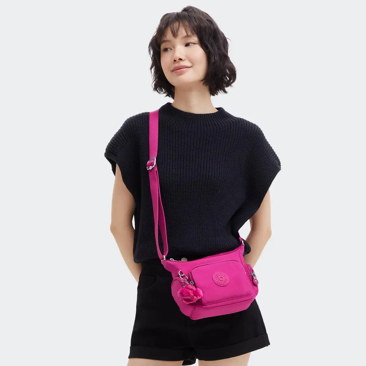 Kipling Gabbie Mini Crossbody Bag Glowing Fuchsia | Compact, Lightweight & Stylish - view 6