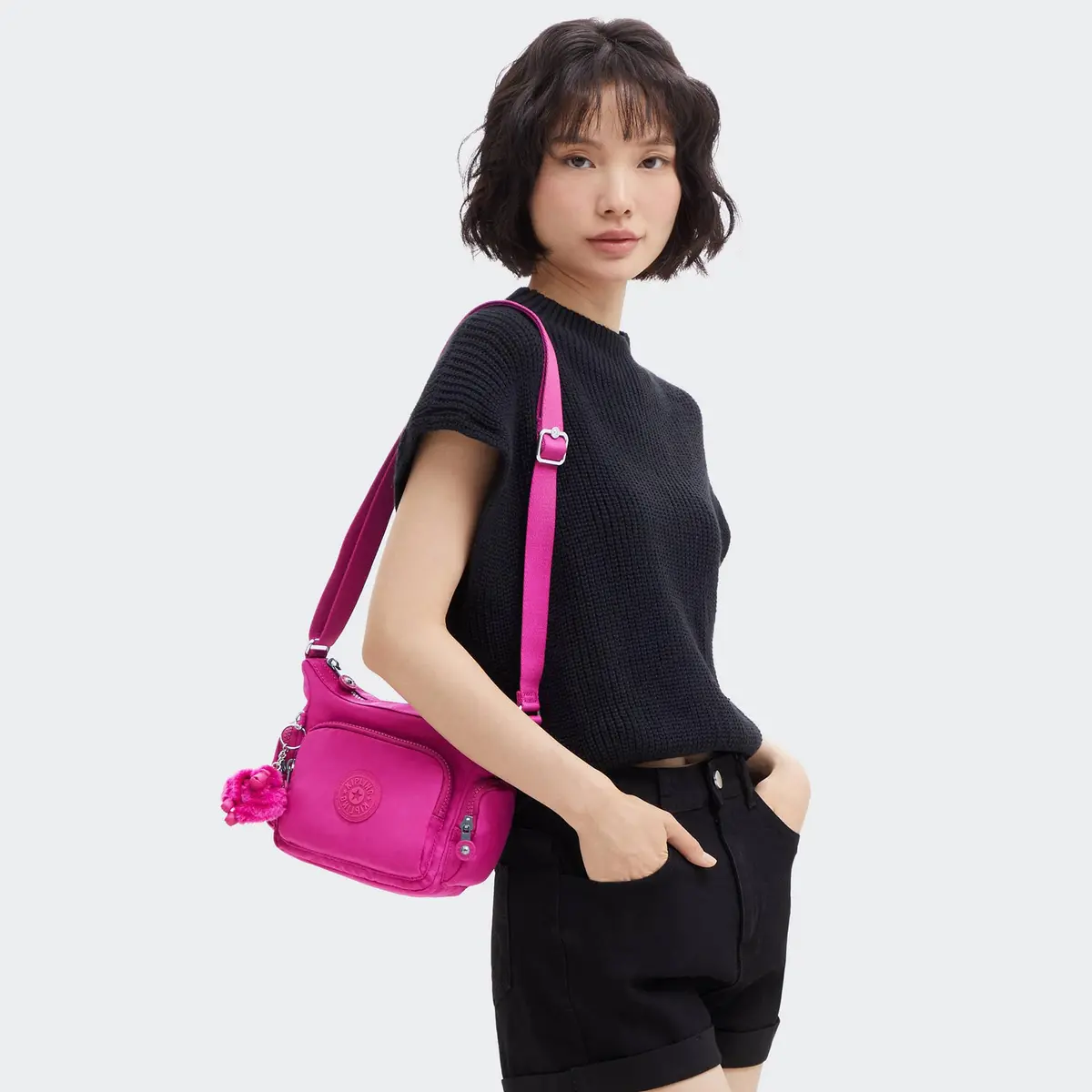 Kipling Gabbie Mini Crossbody Bag Glowing Fuchsia | Compact, Lightweight & Stylish - view 2