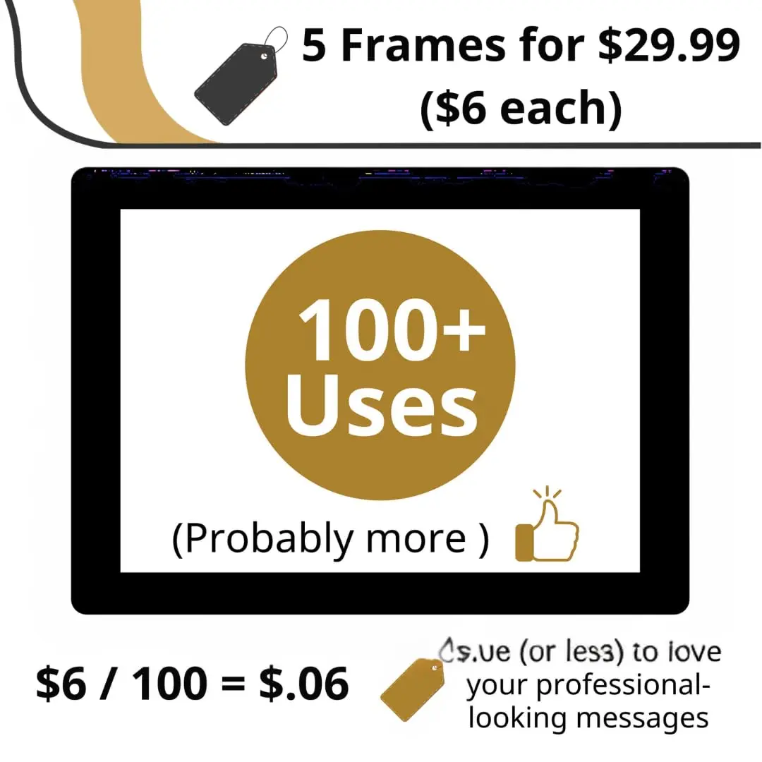 Fodeez 8.5 x 11 Adhesive Wall Frames - Peel & Stick Picture Frames, Dry Erase, Reusable, Pack of 5 - view 6