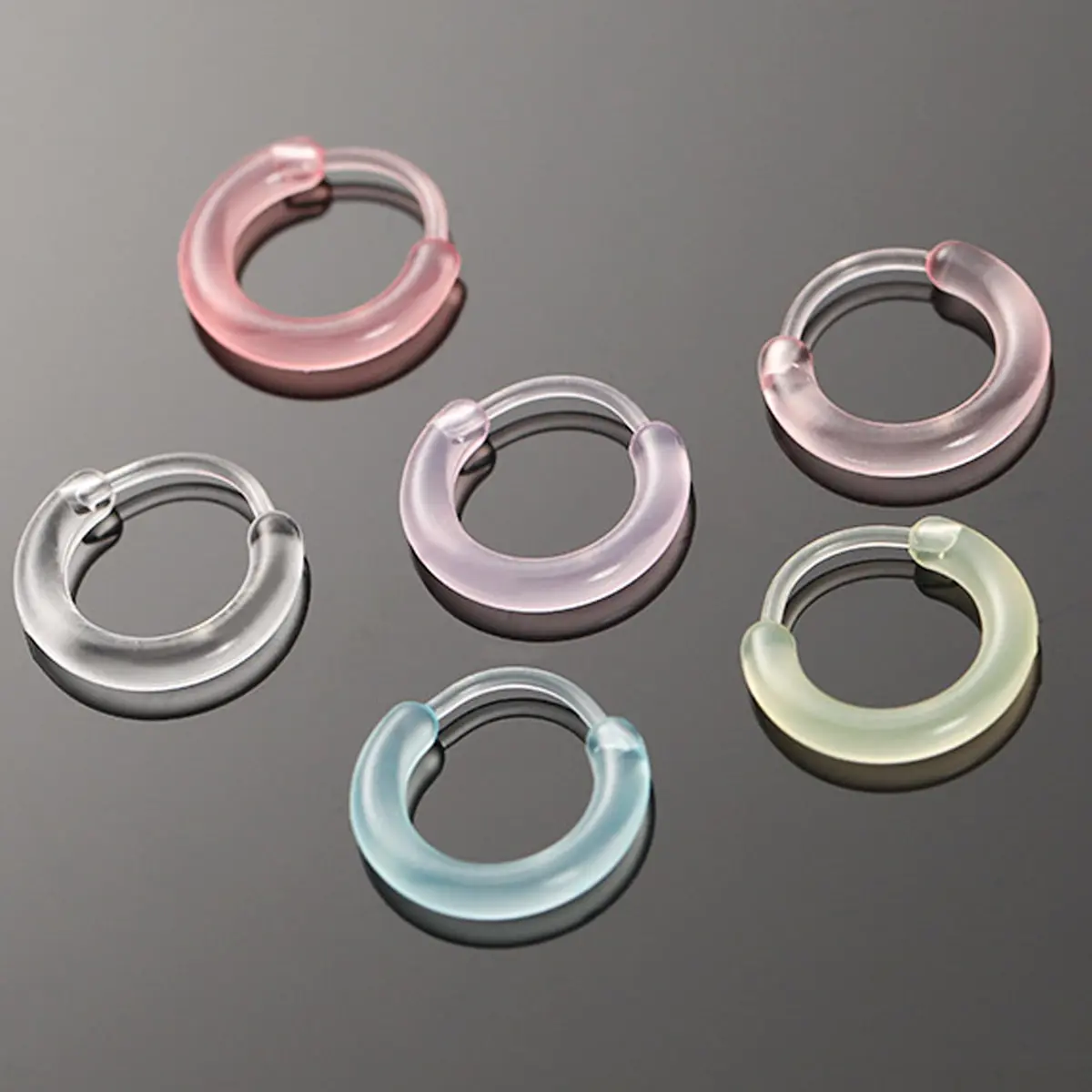 KASFREE Plastic Hoop Earrings for Sensitive Ears 14mm | Hypoallergenic Clear Hoops for Women - view 6