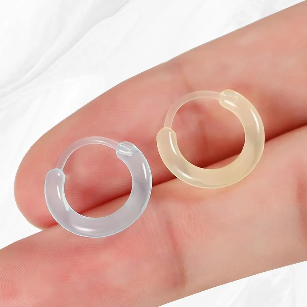 KASFREE Plastic Hoop Earrings for Sensitive Ears 14mm | Hypoallergenic Clear Hoops for Women - view 4