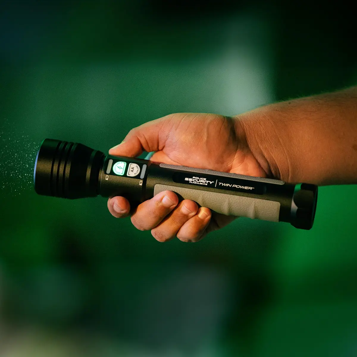 Police Security Twin Power 2000 Lumen LED Flashlight | Ultra-Bright Rechargeable, 13 Hr Runtime, Water & Impact Resistant - view 3